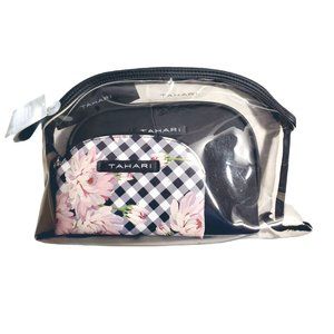 COPY - Tahari Set of 3 Cosmetics Bags - Gingham Floral NWT